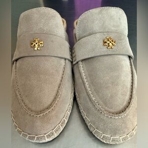 Tori Burch Women’s Suede Loafers with Gold Accent